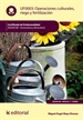 Portada del libro Operaciones culturales, riego y fertilización. AGAH0108 - Horticultura y floricultura