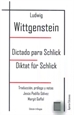 Portada del libro Dictado para Schlick. Diktat für Schlick