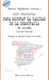Portada del libro Diez propuestas para mejorar la calidad de la democracia en España