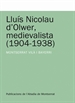 Portada del libro Lluís Nicolau d'Olwer, medievalista (1904-1938)