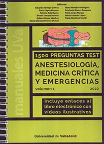 Portada del libro 1500  Preguntas Test. Anestesiología, Medicina Crítica Y Emergencias. Vol. I. Edicion 2022