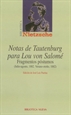 Portada del libro Notas de Tautenburg para Lou von Salomé