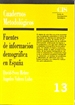 Portada del libro Fuentes de información demográfica en España