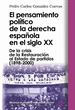 Portada del libro El pensamiento político de la derecha española en el siglo XX