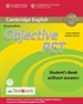 Portada del libro Objective PET Student's Book without Answers with CD-ROM with Testbank 2nd Edition