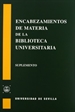 Portada del libro Encabezamientos de materia de la Biblioteca Universitaria de Sevilla.