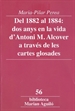 Portada del libro Del 1882 al 1884: dos anys en la vida d'Antoni M. Alcover a través de les cartes glosades