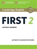 Portada del libro Cambridge English First 2 Student's Book without answers