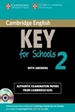 Portada del libro Cambridge English Key for Schools 2 Self-study Pack (Student's Book with Answers and Audio CD)