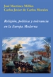Portada del libro Religión, política y tolerancia en la Europa Moderna