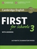 Portada del libro Cambridge English First for Schools 3 Student's Book with Answers