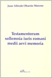 Portada del libro Testamentorum sollemnia iuris romani medii aevi memoria