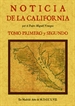 Portada del libro Noticia de la California, y de su conquista temporal, y espiritual hasta el tiempo presente (3 tomos en 2 volumenes)