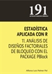 Portada del libro Estadística aplicada con R 11. Análisis de diseños factoriales de bloqueo con el package PBlock