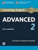 Portada del libro Cambridge English Advanced 2 Student's Book with answers and Audio