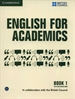 Portada del libro English for Academics 1 Book with Online Audio