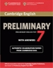 Portada del libro Cambridge English Preliminary 7 Student's Book with Answers
