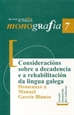 Portada del libro Consideracións sobre a decadencia e a rehabilitación da lingua galega. Homenaxe a Manuel García Blanco