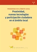 Portada del libro Proximidad, nuevas tecnologías y participación ciudadana en el ámbito local