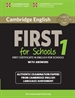 Portada del libro Cambridge English First 1 for Schools for Revised Exam from 2015 Student's Book with Answers