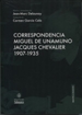 Portada del libro Correspondencia Miguel de Unamuno-Jacques Chevalier 1907-1935