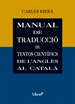 Portada del libro Manual de traducció de textos científics de l'anglès al català