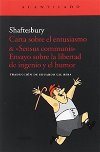 Portada del libro Carta sobre el entusiasmo & "Sensus communis"