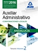 Portada del libro Auxiliares Administrativos de Corporaciones Locales de Andalucía. Temario volumen 2